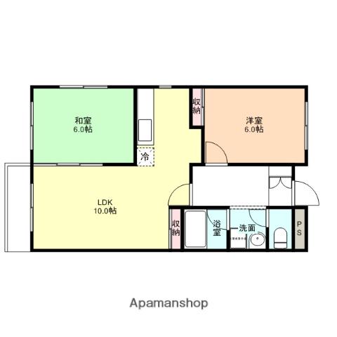 グランド・ヒルズ蓮美(2LDK/3階)の間取り写真