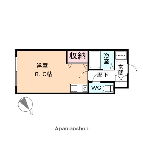 オーベルジュ木津南星町(ワンルーム/1階)の間取り写真