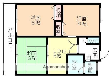 信開ラザール共栄(3LDK/2階)の間取り写真