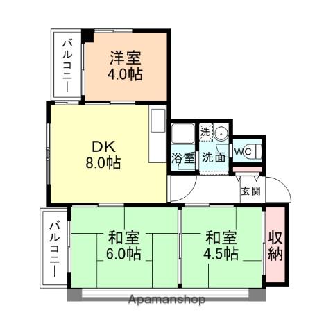 サンコーポ中駒ビル(1LDK/8階)の間取り写真