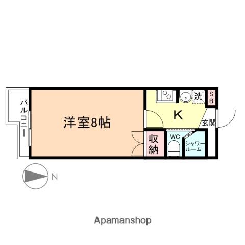 ラフィネ清水2号館(1K/3階)の間取り写真