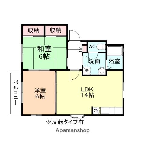 フレグランス南台(2LDK/2階)の間取り写真