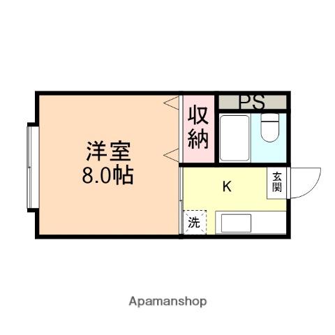 高原ハイツ(1K/2階)の間取り写真