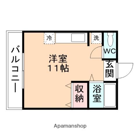 ホープフルハイツ(ワンルーム/2階)の間取り写真