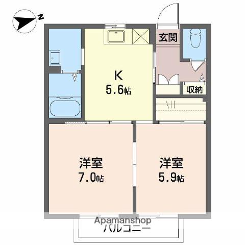 プチメゾンコスギ(2K/1階)の間取り写真