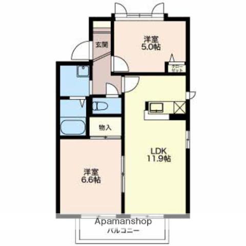 プチメゾンコスギ(2LDK/2階)の間取り写真