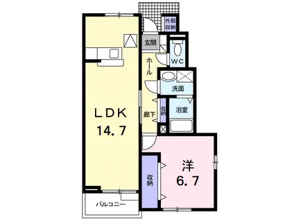ヴィラ・アミティⅡ(1LDK/1階)の間取り写真