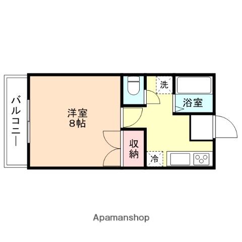 自由ヶ丘ハイツ(1K/2階)の間取り写真