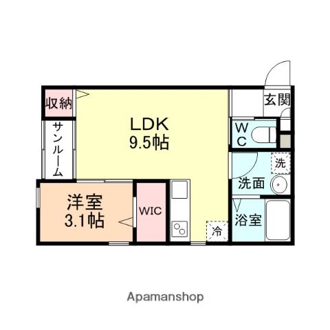 ハレクラニ(1LDK/2階)の間取り写真