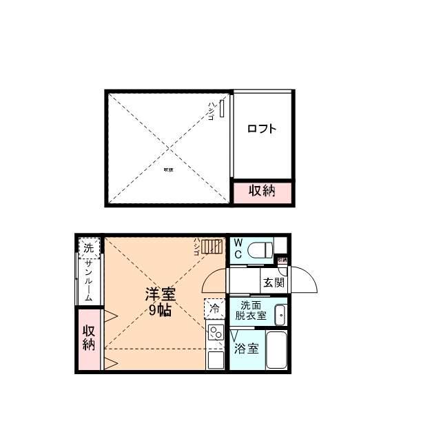 SMART SQUARE A(ワンルーム/2階)の間取り写真