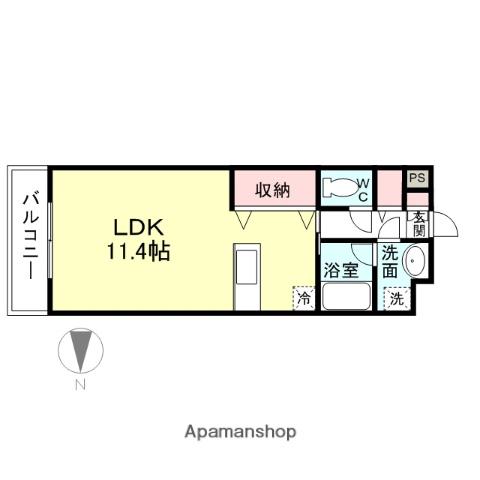 サンライズ カルティエパーク(ワンルーム/2階)の間取り写真