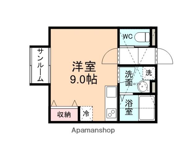 GRACE SQUAREⅡ(ワンルーム/2階)の間取り写真