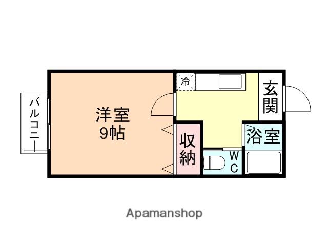 フォレスト(1K/1階)の間取り写真