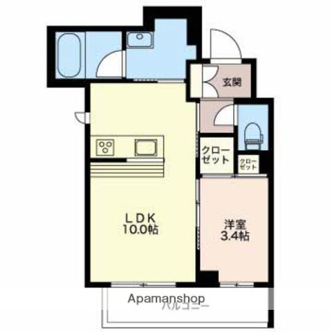 セルディーナ下新本町(1LDK/2階)の間取り写真