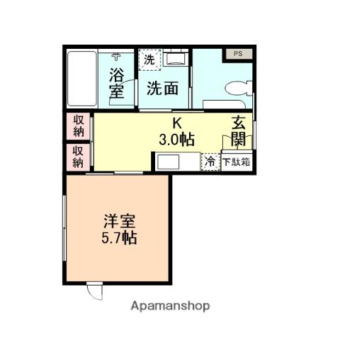 ヒストリア堀川小泉(1K/1階)の間取り写真