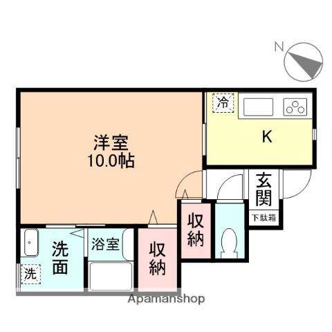 ラ シャンス桜谷(1K/1階)の間取り写真