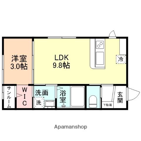 FELICE森(1LDK/2階)の間取り写真