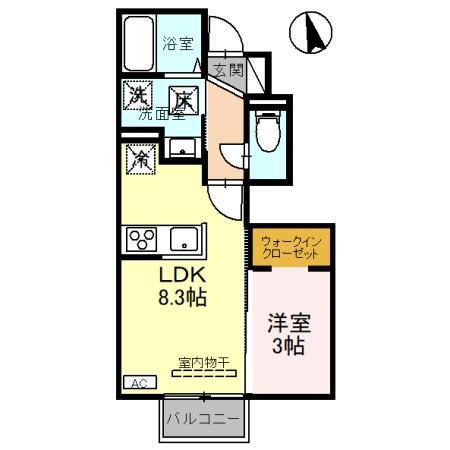 パチオーリ五福末広町(1LDK/1階)の間取り写真