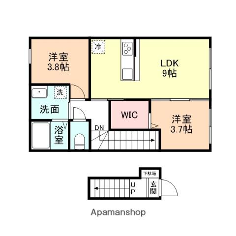 EDGEMOMENT富岡(2LDK/2階)の間取り写真