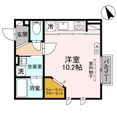 パチオーリ五福(ワンルーム/2階)の間取り写真