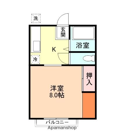 サンシティ五福(1K/2階)の間取り写真