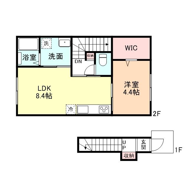 ENCIEL(1LDK/2階)の間取り写真