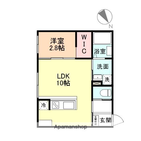 TRINITY(1LDK/1階)の間取り写真