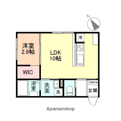 TRINITY(1LDK/1階)の間取り写真