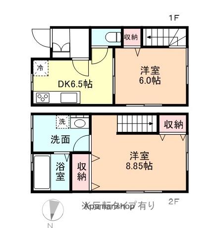 ロッソコルサⅡ(2DK/2階)の間取り写真