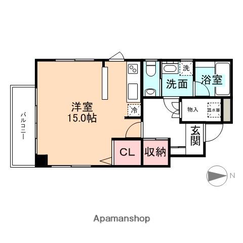 ル・プチシェヌー(ワンルーム/3階)の間取り写真