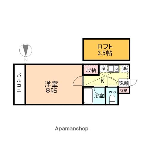 ル・アンジュ五福(1K/3階)の間取り写真