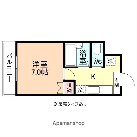 PLAZA寺町Ⅰ番館(1K/3階)の間取り写真
