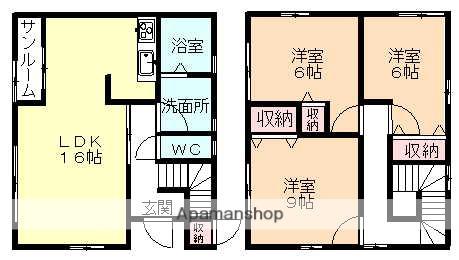 あいの風とやま鉄道 呉羽駅 徒歩15分 2階建 築21年(3LDK)の間取り写真