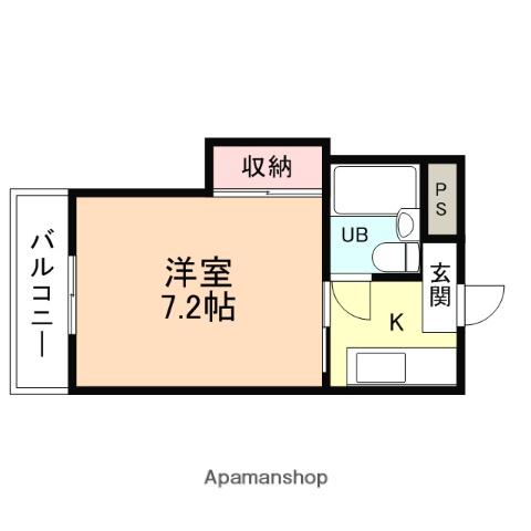 ラフィネ東町(1K/2階)の間取り写真