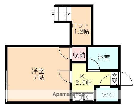 サントピア金代(1K/2階)の間取り写真
