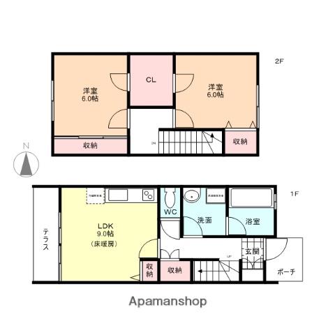 ファイン西荒屋Ｄ棟(2LDK)の間取り写真