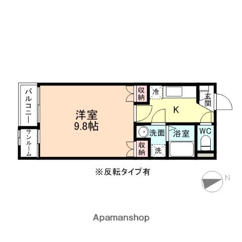 DOWELL天正寺(1K/2階)の間取り写真