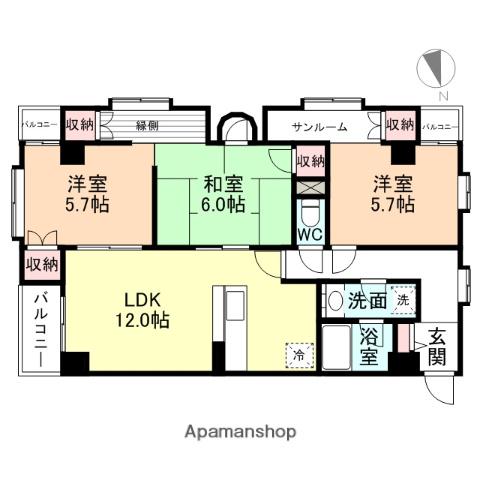 リアライズ千歳(3LDK/6階)の間取り写真