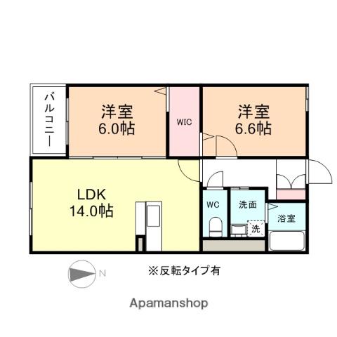 ハートフルクレア(2LDK/3階)の間取り写真