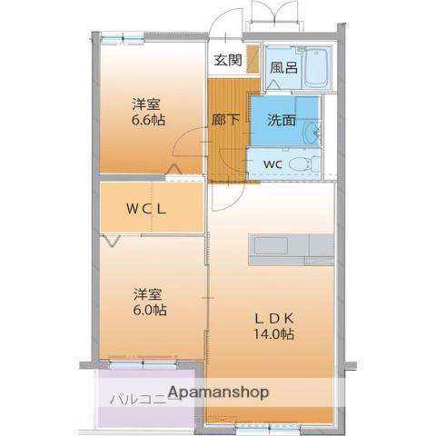 ハートフルクレア(2LDK/1階)の間取り写真