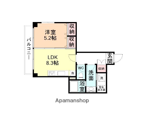 ファーストレーベン新富町(1LDK/7階)の間取り写真