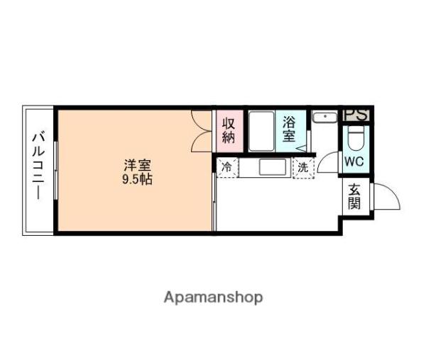 グリーンヒルズ2号館(1K/3階)の間取り写真