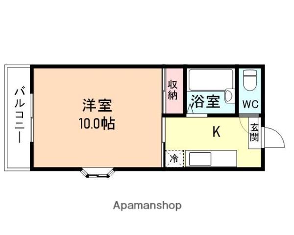 PLAZAけや木台(1K/3階)の間取り写真