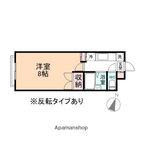 ポルタ五福B(1K/3階)の間取り写真