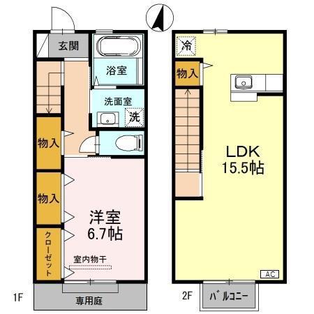 ＤーＲＯＯＭ秋吉　Ｂ棟(1LDK)の間取り写真