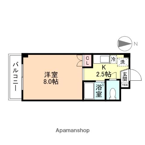 メディーナ杉谷21(1K/2階)の間取り写真