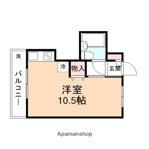 ヒーロー(ワンルーム/4階)の間取り写真