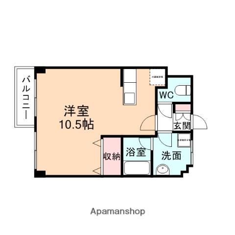 セブングラス(ワンルーム/4階)の間取り写真