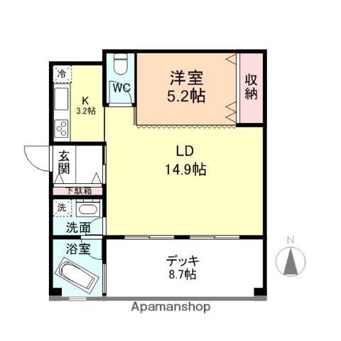 AXIS石金(1LDK/3階)の間取り写真