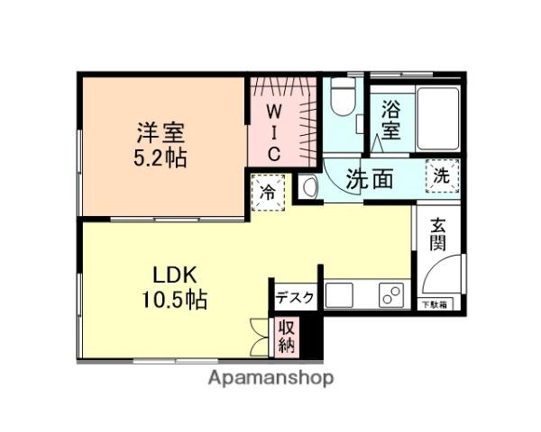 富山地鉄不二越上滝 大泉駅(富山) 徒歩6分 3階建 築51年(1LDK/3階)の間取り写真